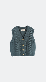Gilet en Tricot Bleu Canard