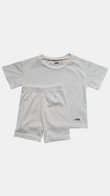 Ensemble  T-shirt et Short Cycliste Ivoire en Coton