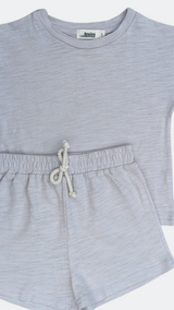 Ensemble  T-shirt et Short Rose Clair en Coton Biologique