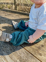 Pantalon de survêtement basique en coton - Bleu