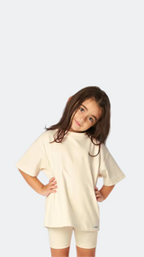 Ensemble  T-shirt et Short Cycliste Ivoire en Coton