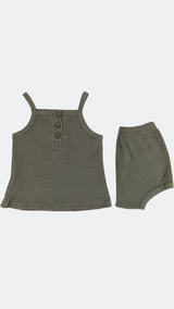 Ensemble Pyjama Gaufré Vert