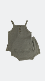 Ensemble Pyjama Gaufré Vert