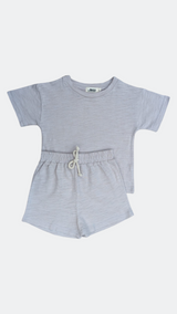 Ensemble  T-shirt et Short Rose Clair en Coton Biologique