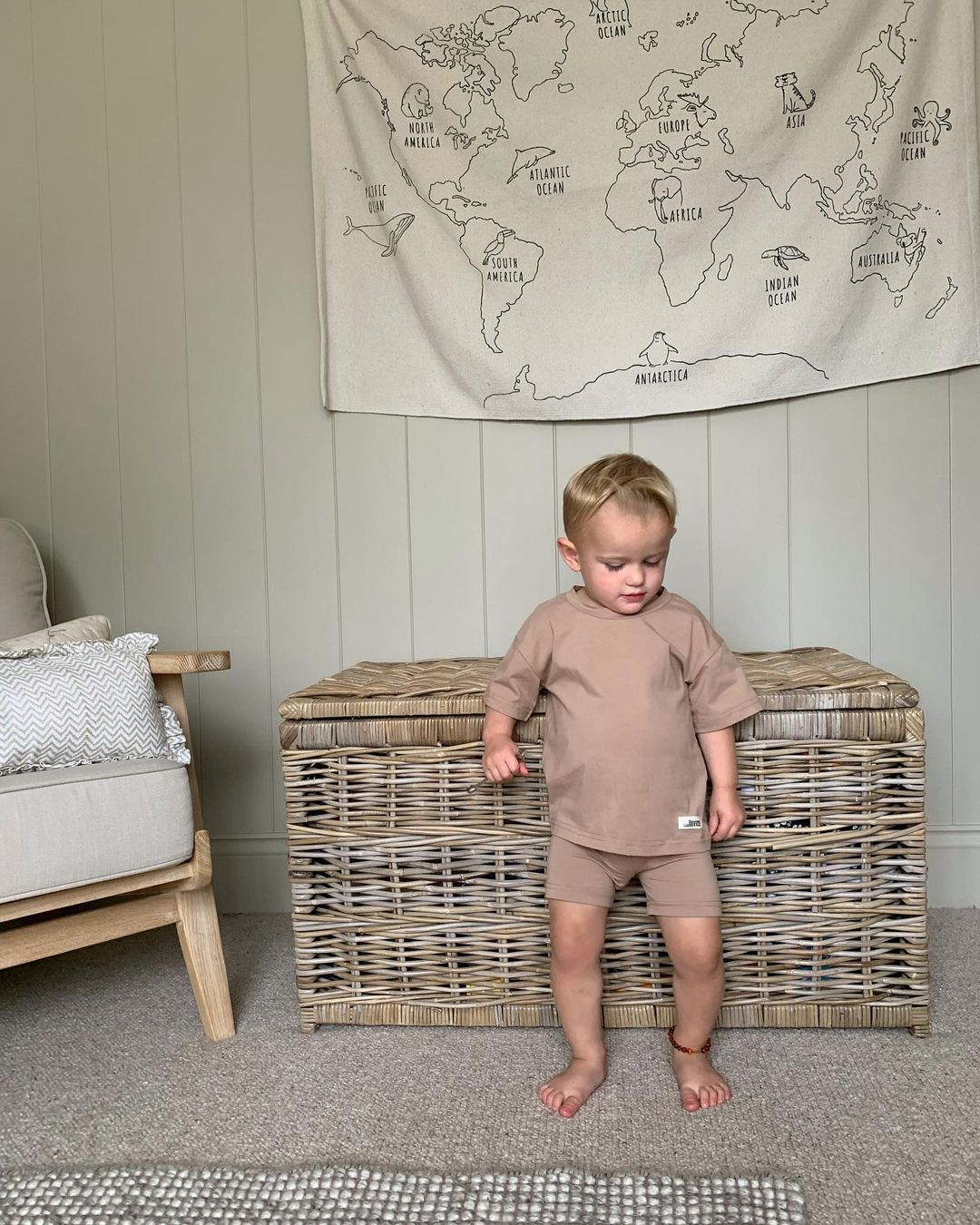 Ensemble T-shirt et Short Cycliste Mocha en Coton