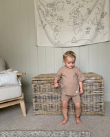Ensemble T-shirt et Short Cycliste Mocha en Coton