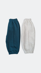 Pantalon de survêtement basique en coton - Bleu
