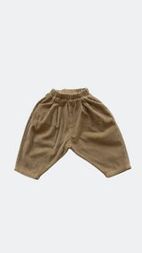 Pantalon large en velours côtelé beige