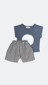 Ensemble T-shirt et Short Rayés