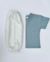 Basic Cotton Sweatpants  - Light Grey