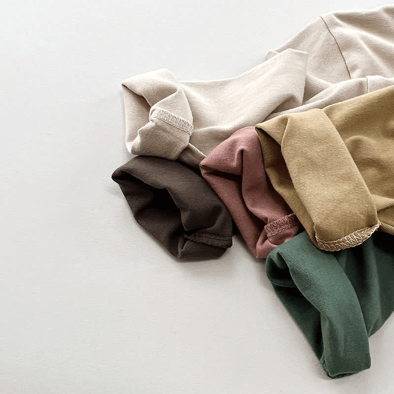 T-shirt basique à manches longues en coton - Vert