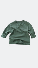 Basic Cotton Long Sleeved T-shirt - Green