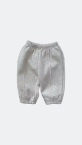 Basic Cotton Sweatpants  - Light Grey