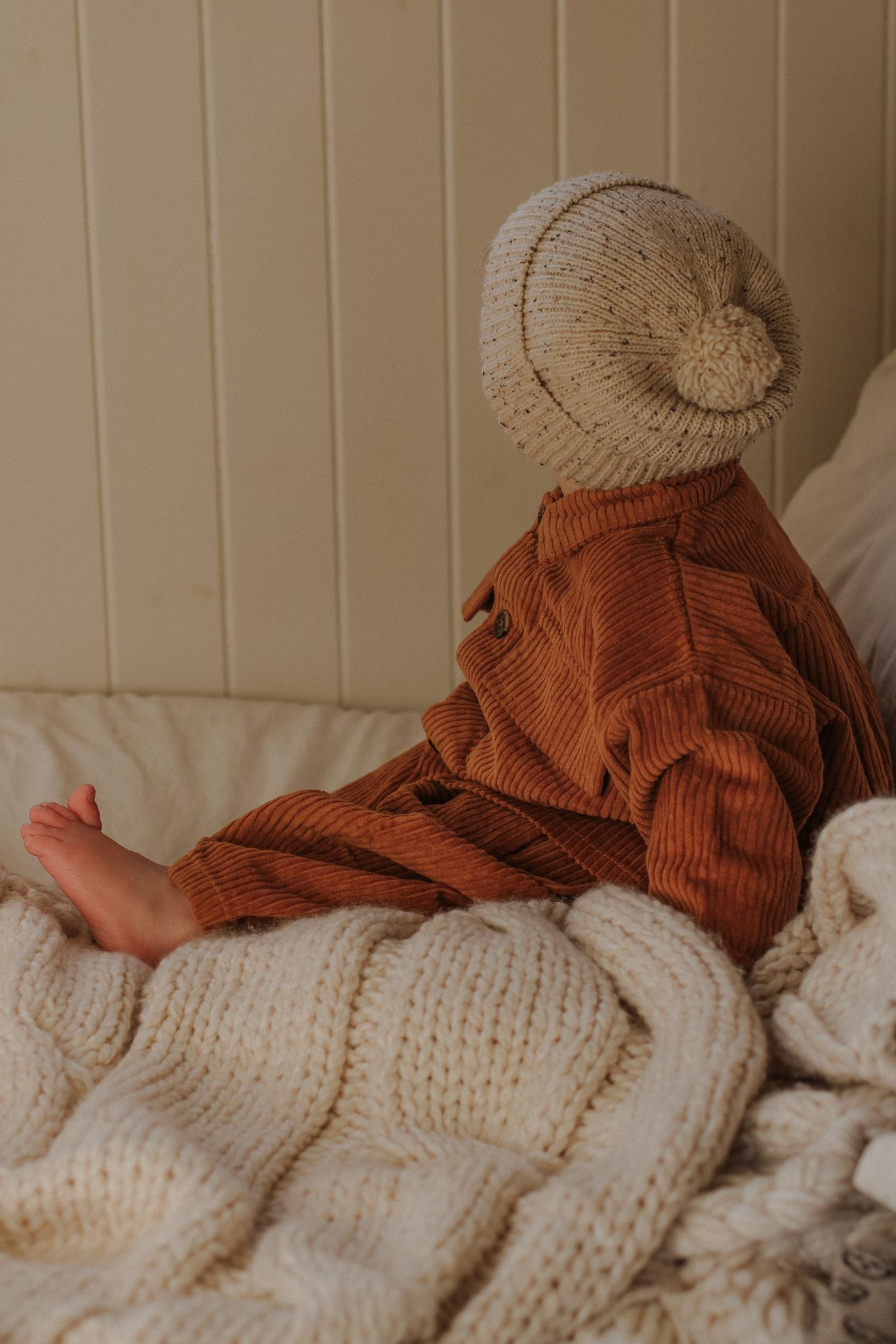 Chemise en velours côtelé marron