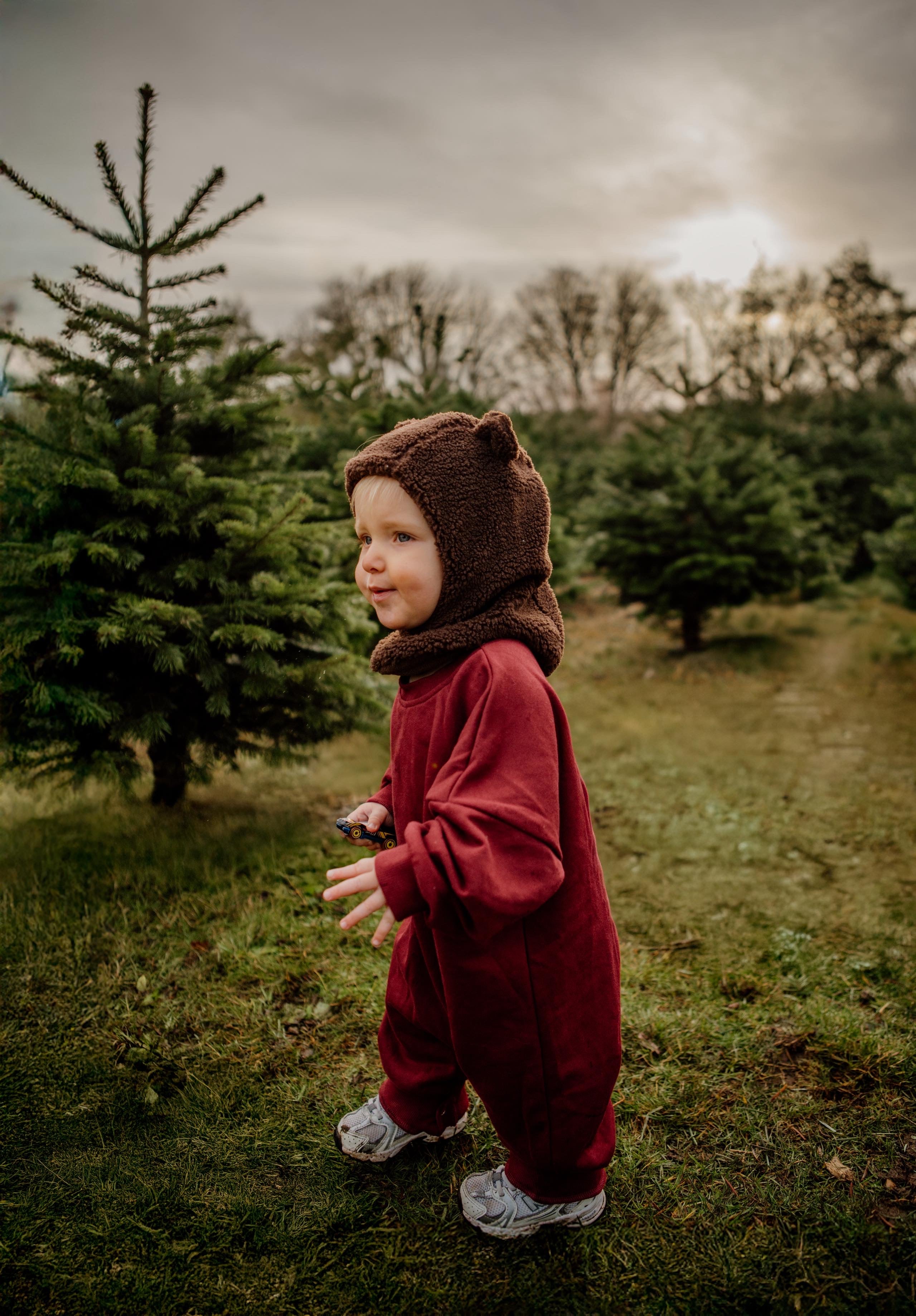 Winter Berry – Oversized Striped Cozy Bodysuit