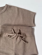Ensemble T-shirt et Short Cycliste Mocha en Coton 