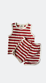 Ensemble T-shirt et Short Cycliste Mocha en Coton 