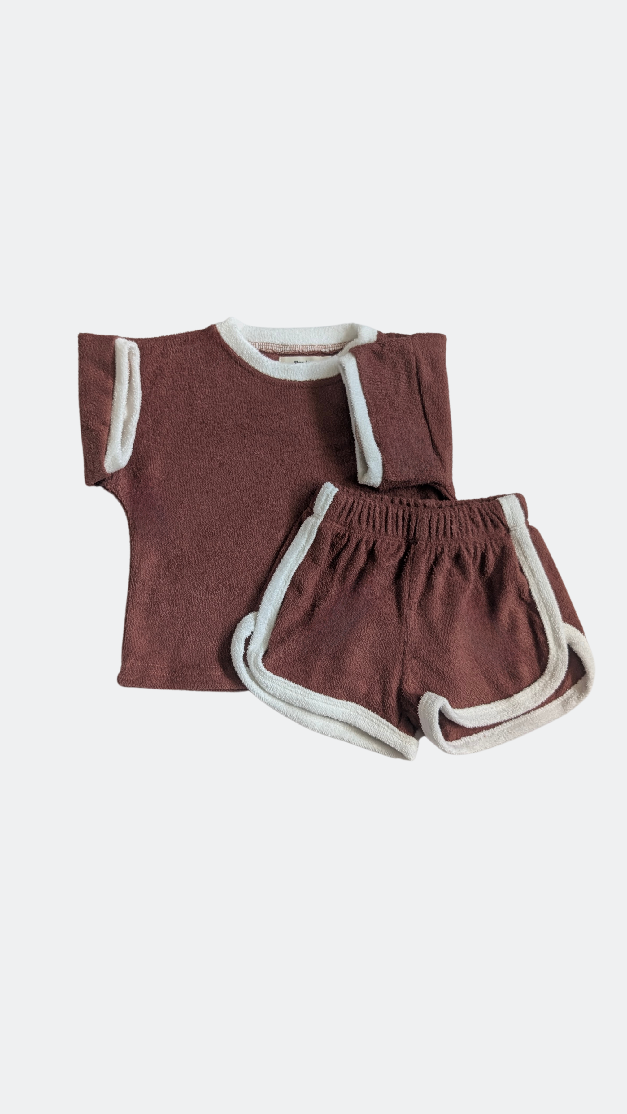 Ensemble T-shirt et Short Cycliste Mocha en Coton 