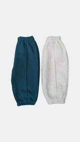 Basic Cotton Sweatpants  - Light Grey