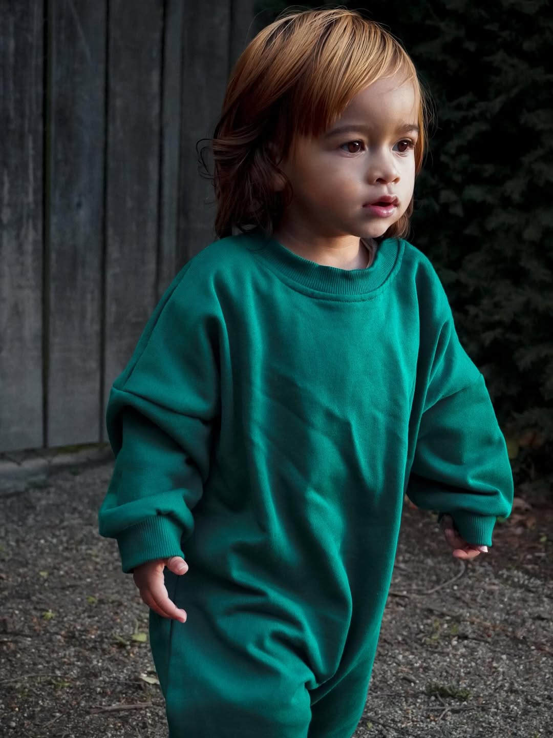 Winter Spruce – Oversized Striped Cozy Bodysuit